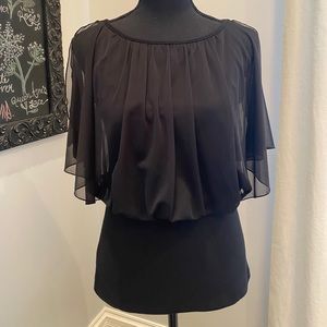 WHBM black blouse